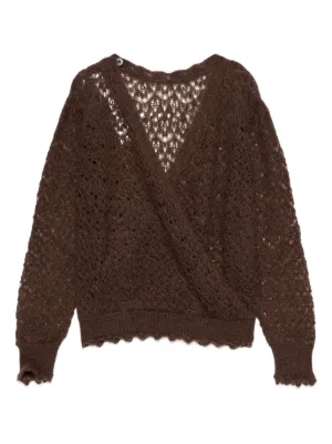 Isabel Benenato オープンニット Vネックセーター | レッド | FARFETCH JP