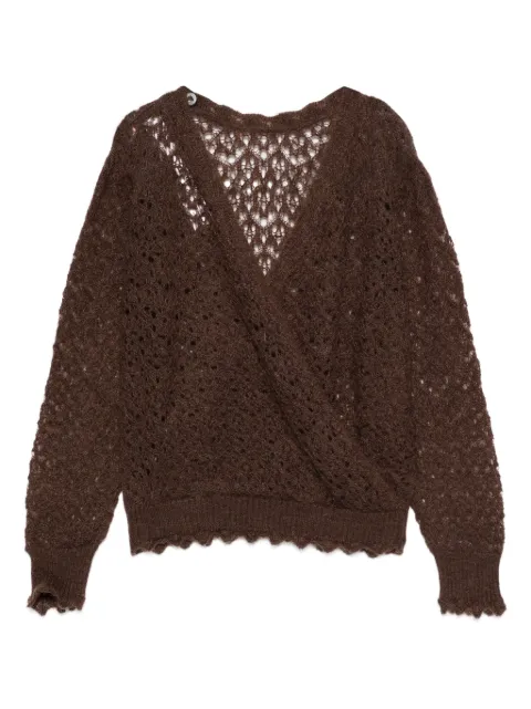 TWINSET crochet-detail wrap sweater
