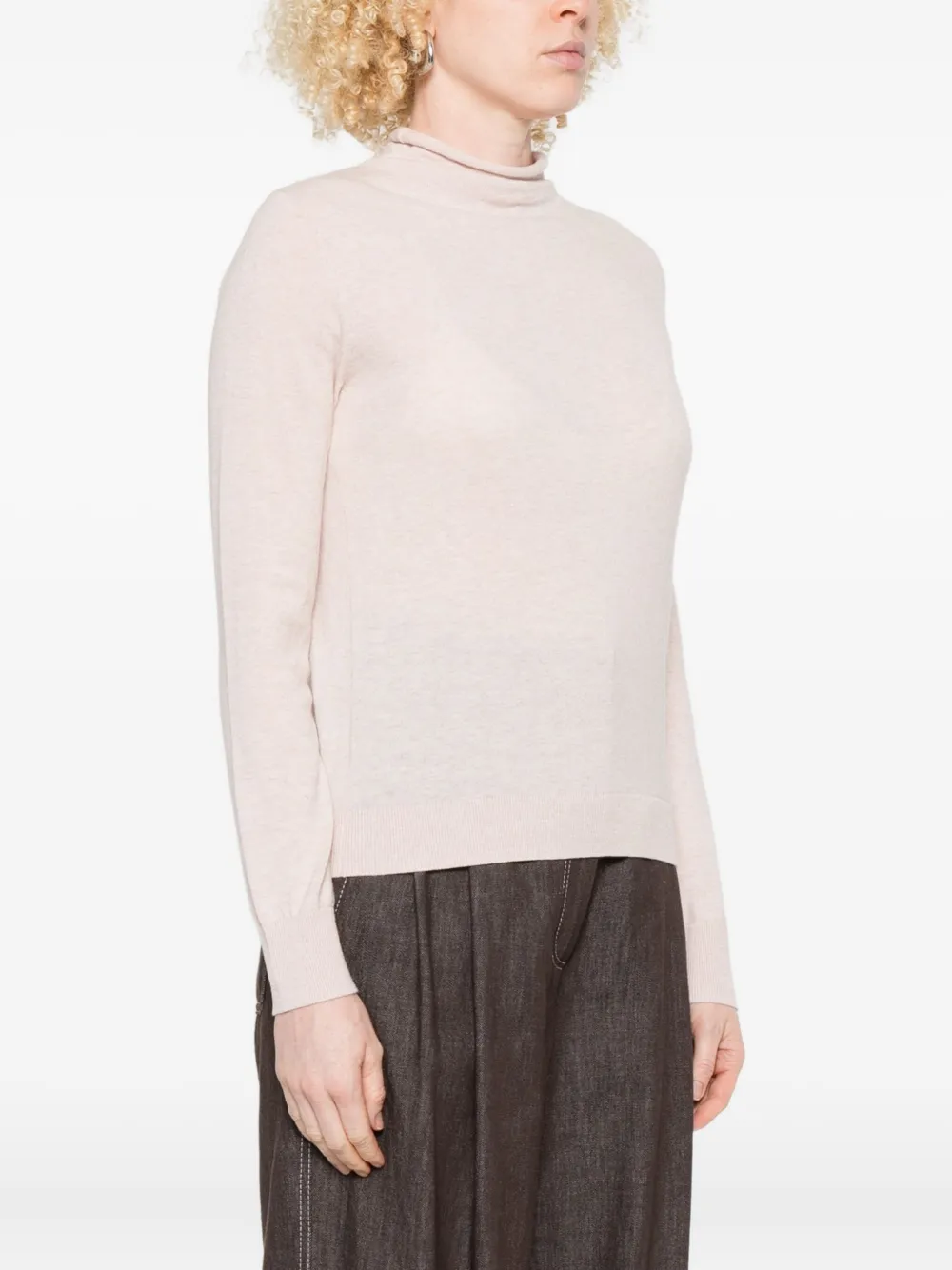 Yerse Turtleneck Long-sleeve Sweater In Pink