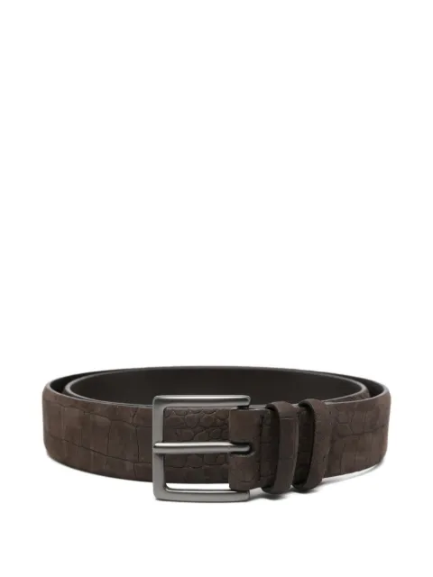 Orciani crocodile-embossed leather belt