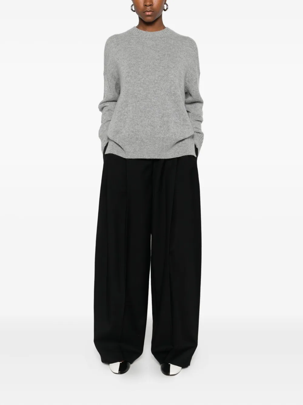 Allude Crew-neck Sweater In Gray
