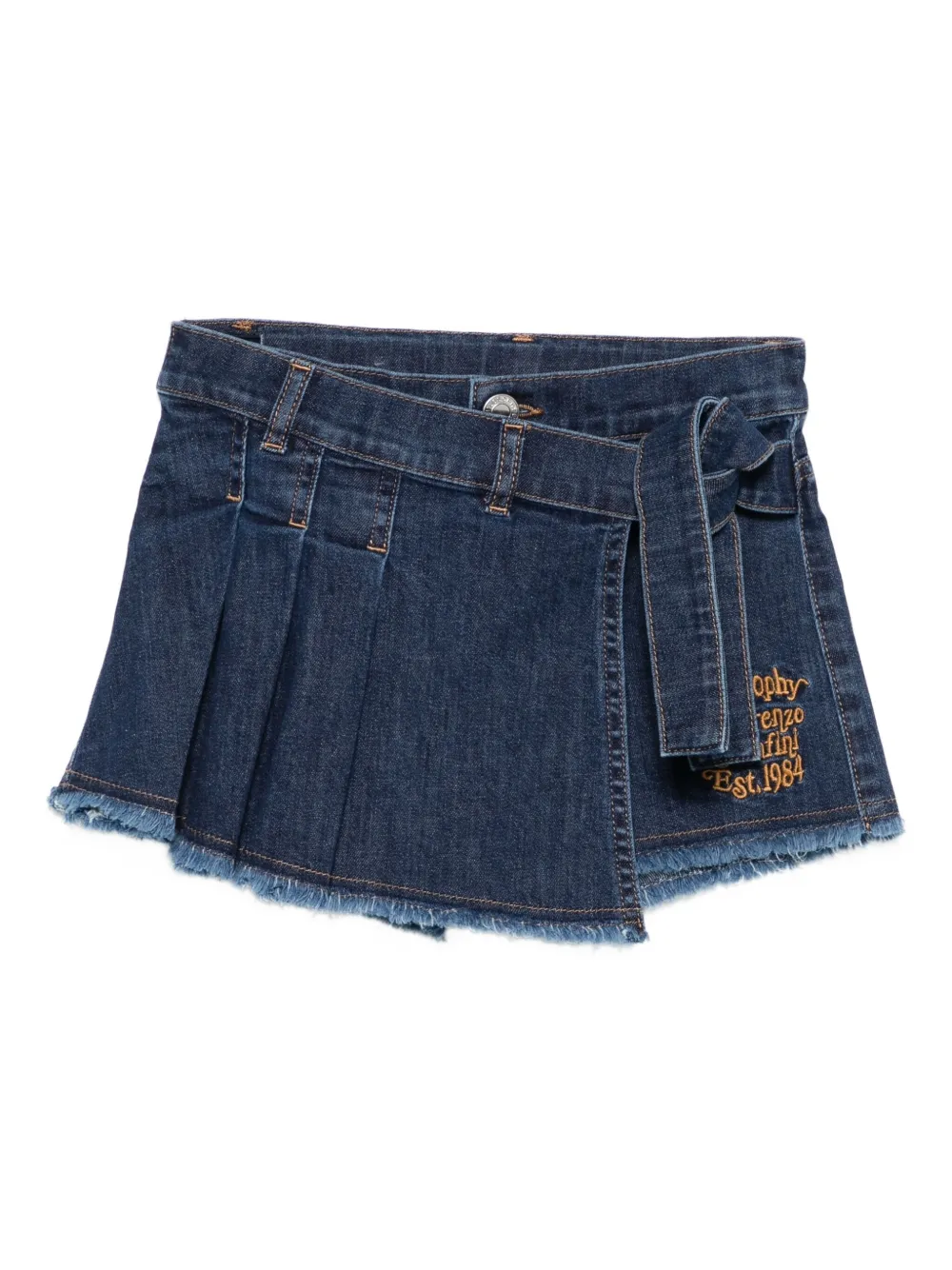 Philosophy Di Lorenzo Serafini Kids pleated denim skirt | Blue | Image 1