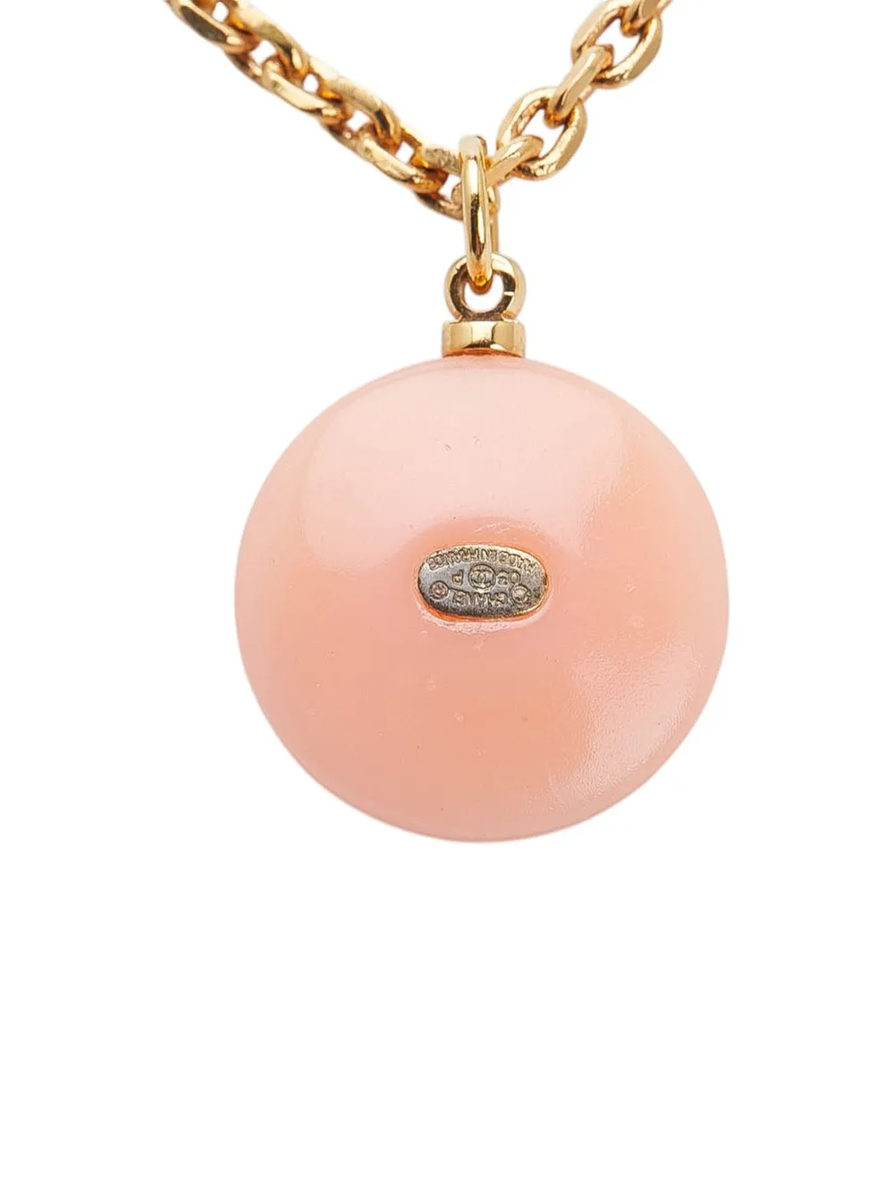 CHANEL Pre-Owned 2005 Resin CC Faux Pearl Pendant Necklace costume necklace | Image 2