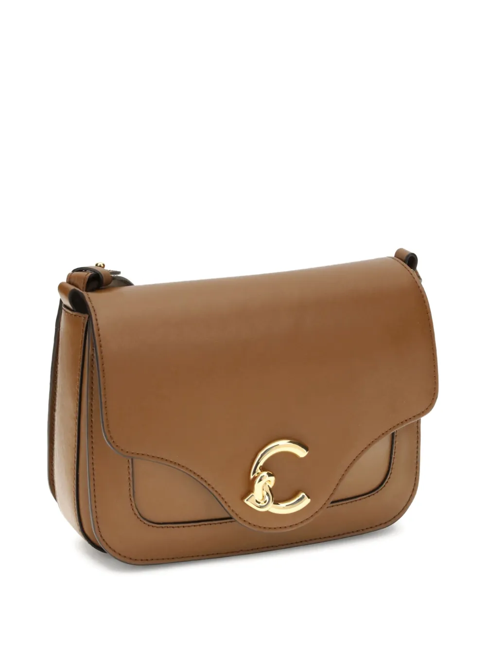 Coccinelle C-me Calf Cocker Small Shoulder Bag In Brown