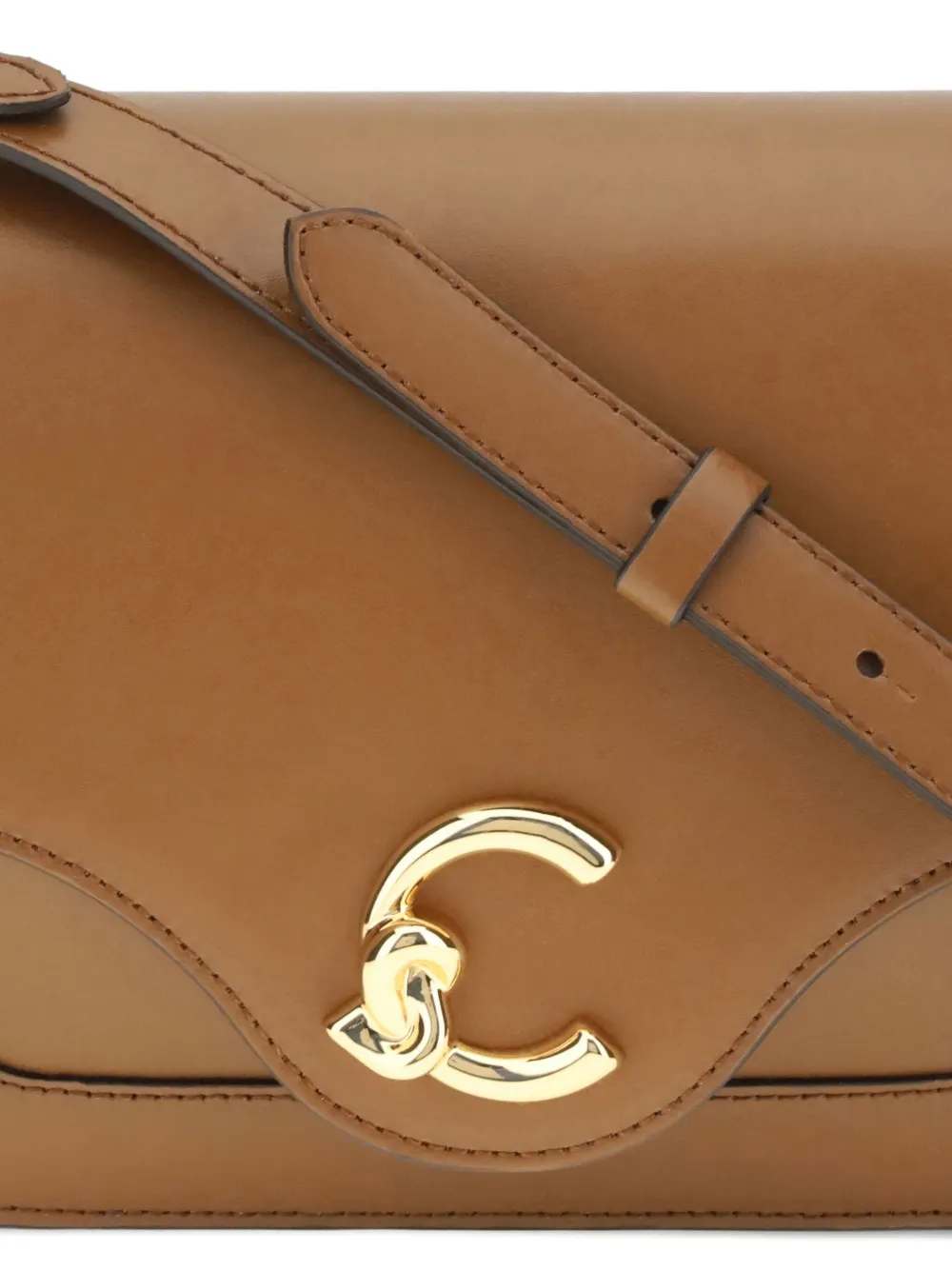 Coccinelle C-me Calf Cocker Small Shoulder Bag In Brown