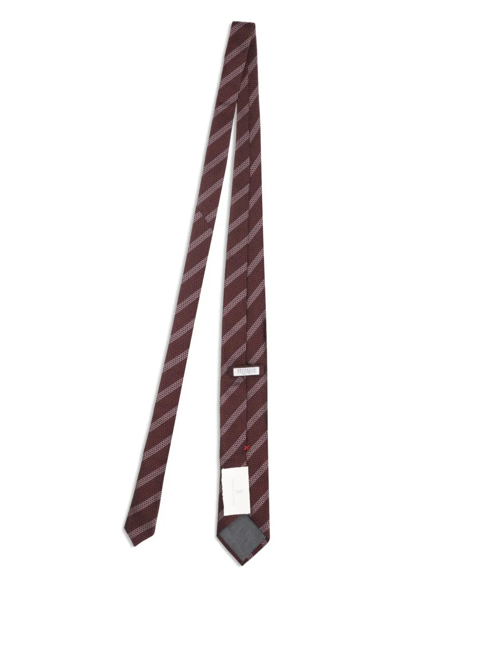 Brunello Cucinelli striped silk tie - Rood