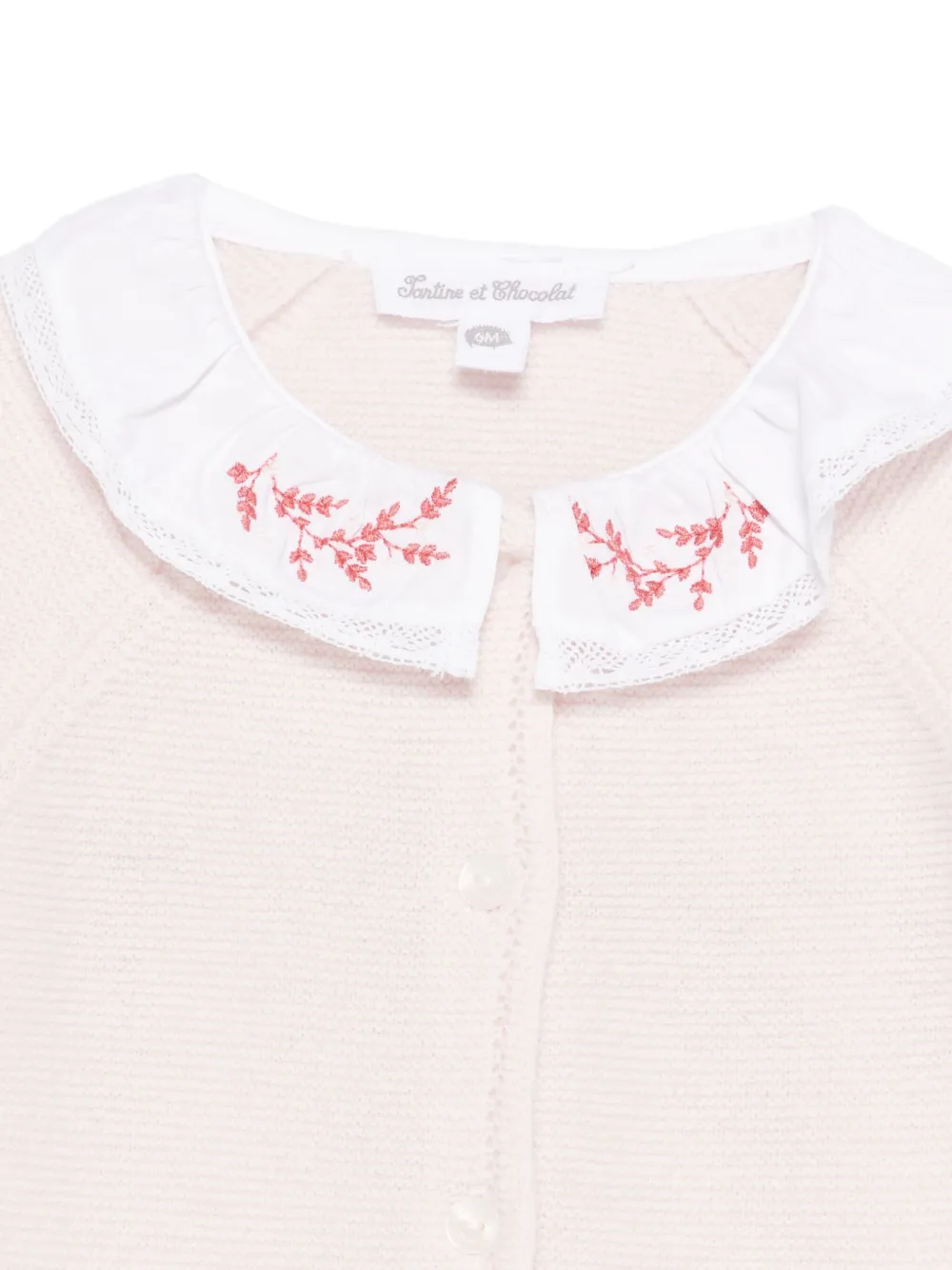 Tartine Et Chocolat Embroidered-collar Romper In White