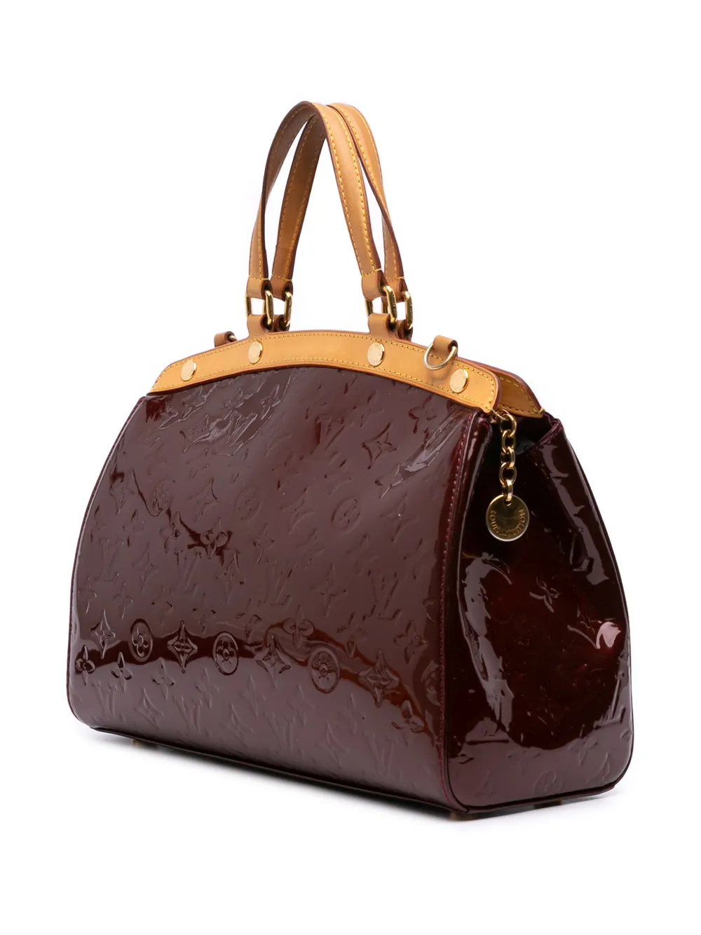 Pre-owned Louis Vuitton 2011 Monogram Vernis Brea Mm Satchel In Red