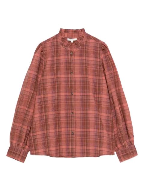 YERSE ruffled mock-neck shirt