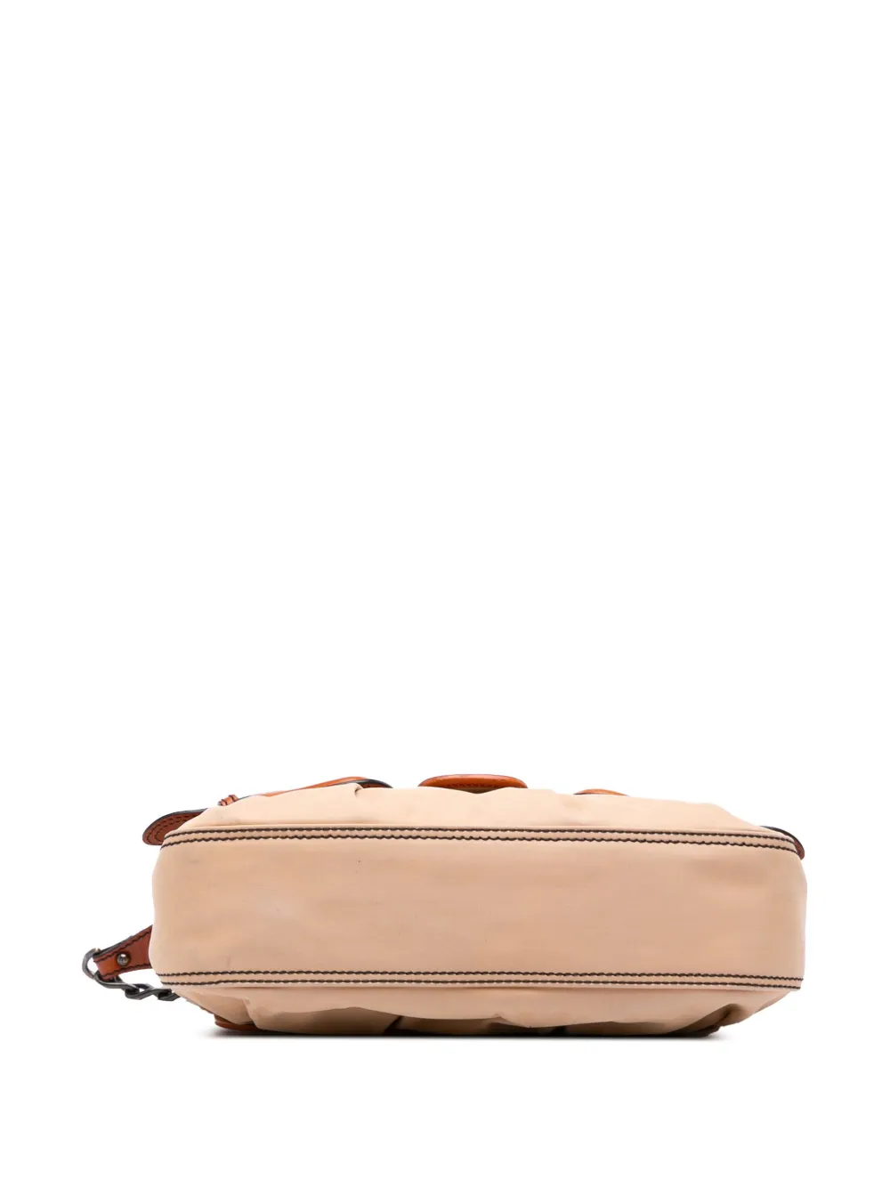 Pre-owned Fendi 2000-2010 Nylon And Leather B Bis Shoulder Bag In Brown