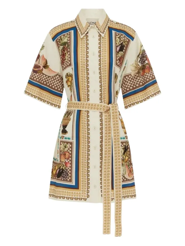 fruit print mini dress Women's Prosperina Cate Multi Cotton Fruit Print Mini Dress | Size: M