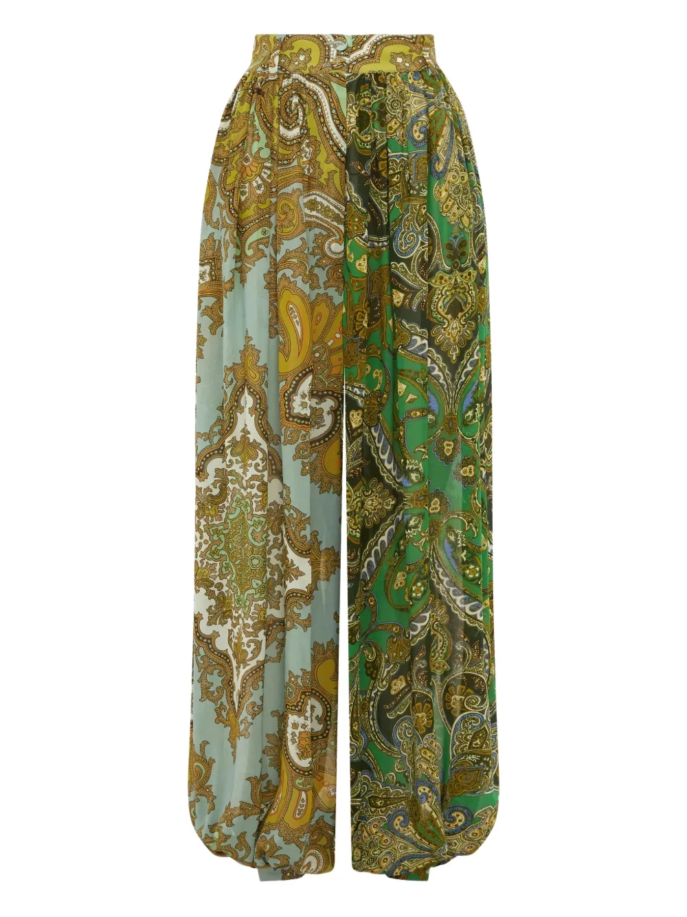 ALEMAIS Clemenza paisley-print pleated trousers | Green | Image 1