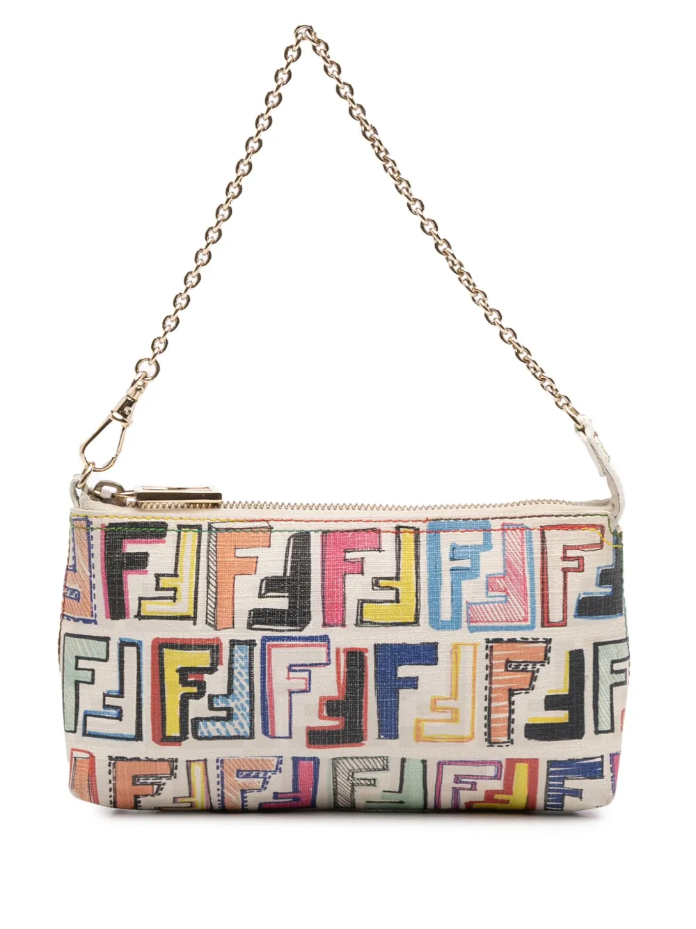 Fendi Pre-Owned 2000-2010 Multicolor Zucca Spalmati Chain Pochette shoulder bag | Multicolour | Image 1