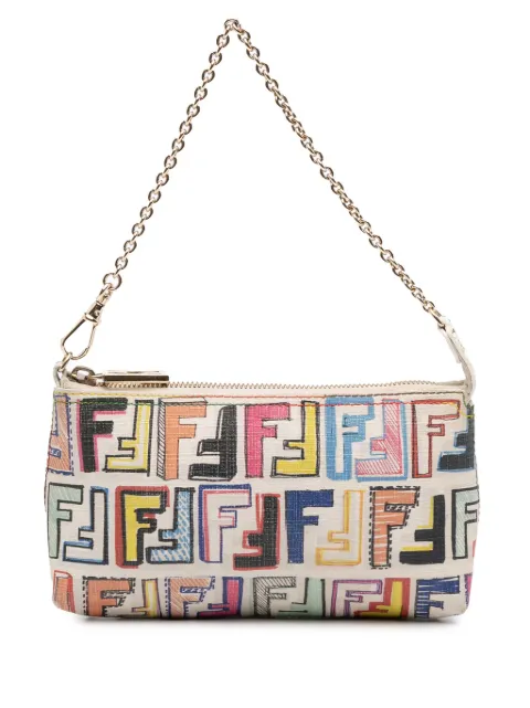 Fendi Pre-Owned 2000-2010 Multicolor Zucca Spalmati Chain Pochette shoulder bag