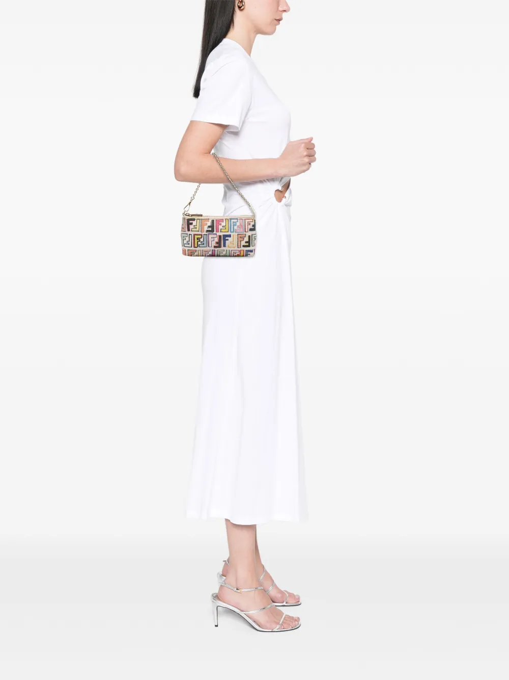 Fendi Pre-Owned 2000-2010 Multicolor Zucca Spalmati Chain Pochette shoulder bag | Pre-Owned | Image 2