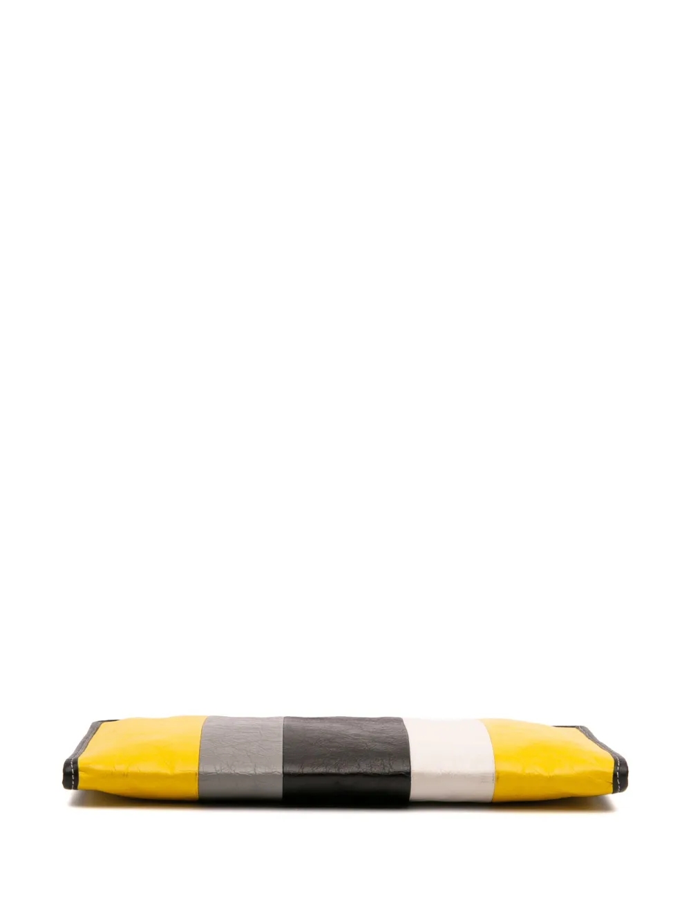 Pre-owned Balenciaga 2019 Lambskin Bazar Clutch Bag In Yellow