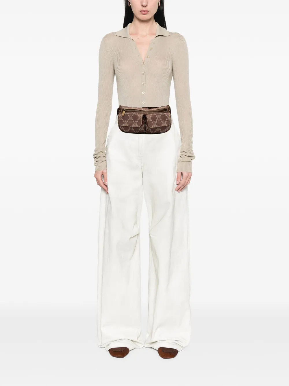 Celine Pre-Owned 20th Century Macadam Denim Double Pocket belt bag | Pre-Owned | Image 2