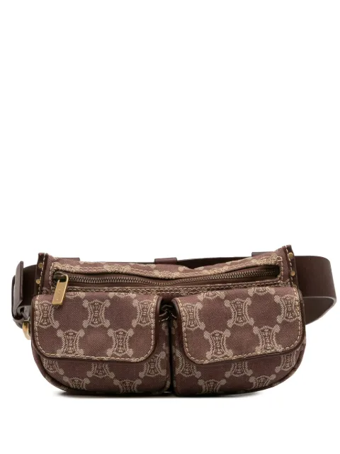 Celine Pre-Owned 20th Century Macadam Denim Double Pocket belt bag