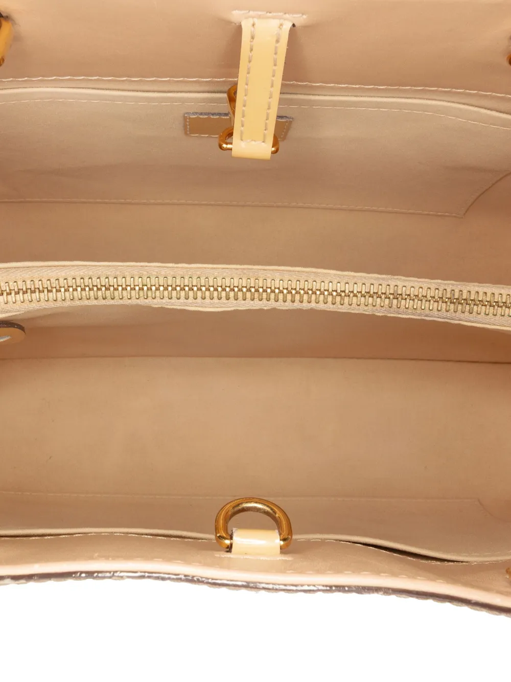 Pre-owned Louis Vuitton 2015 Monogram Vernis Montaigne Mm Satchel In Brown