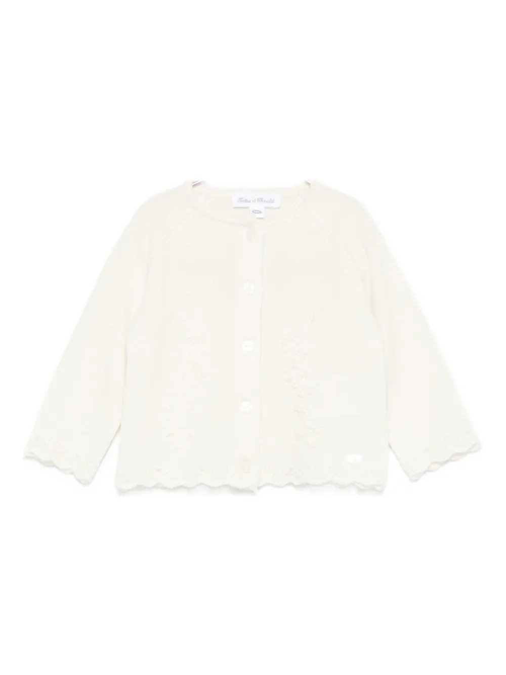 Tartine Et Chocolat Wool Blend Cardigan In White