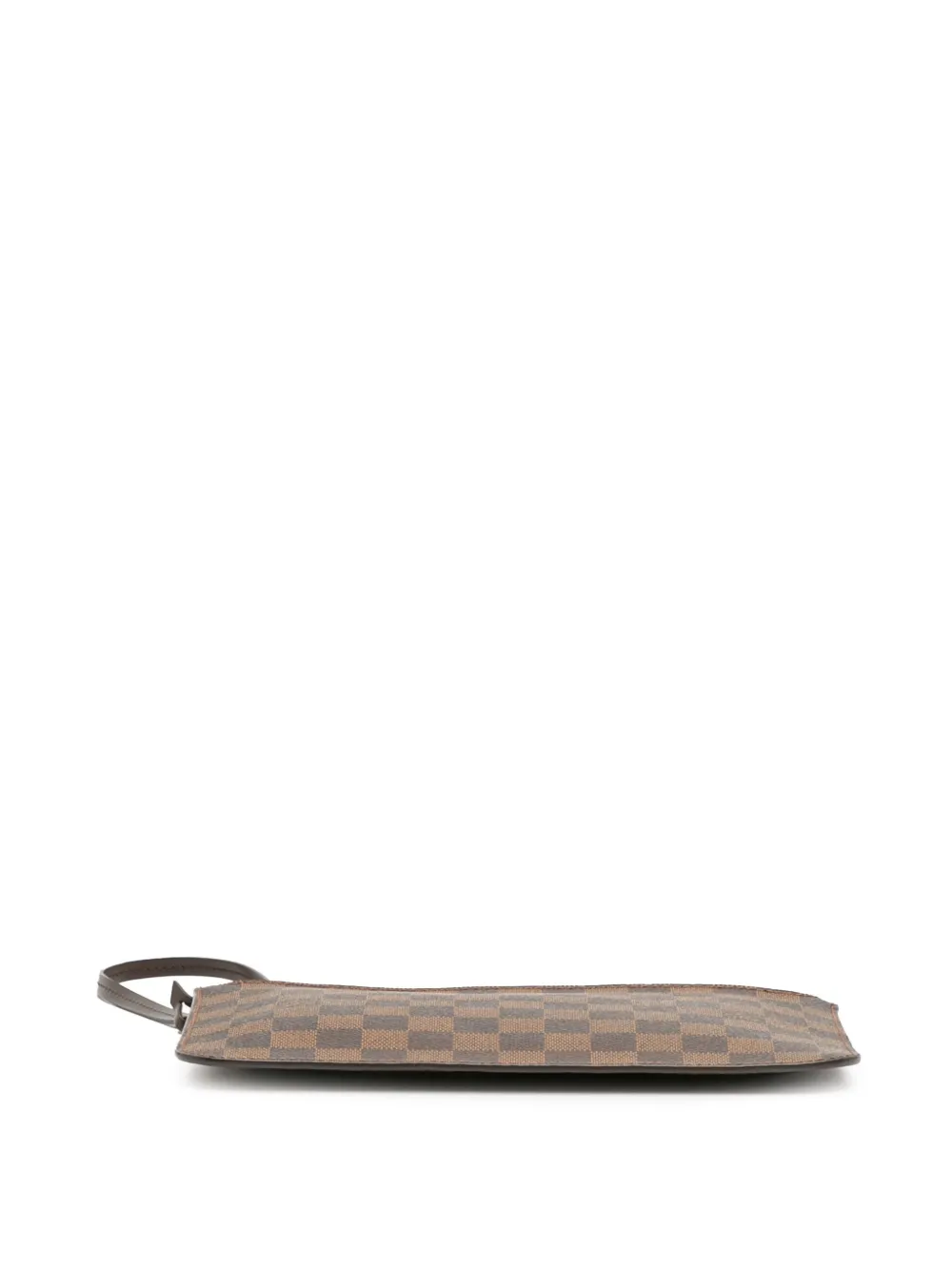 Pre-owned Louis Vuitton 2014 Damier Ebene Neverfull Mm Pouch In Brown