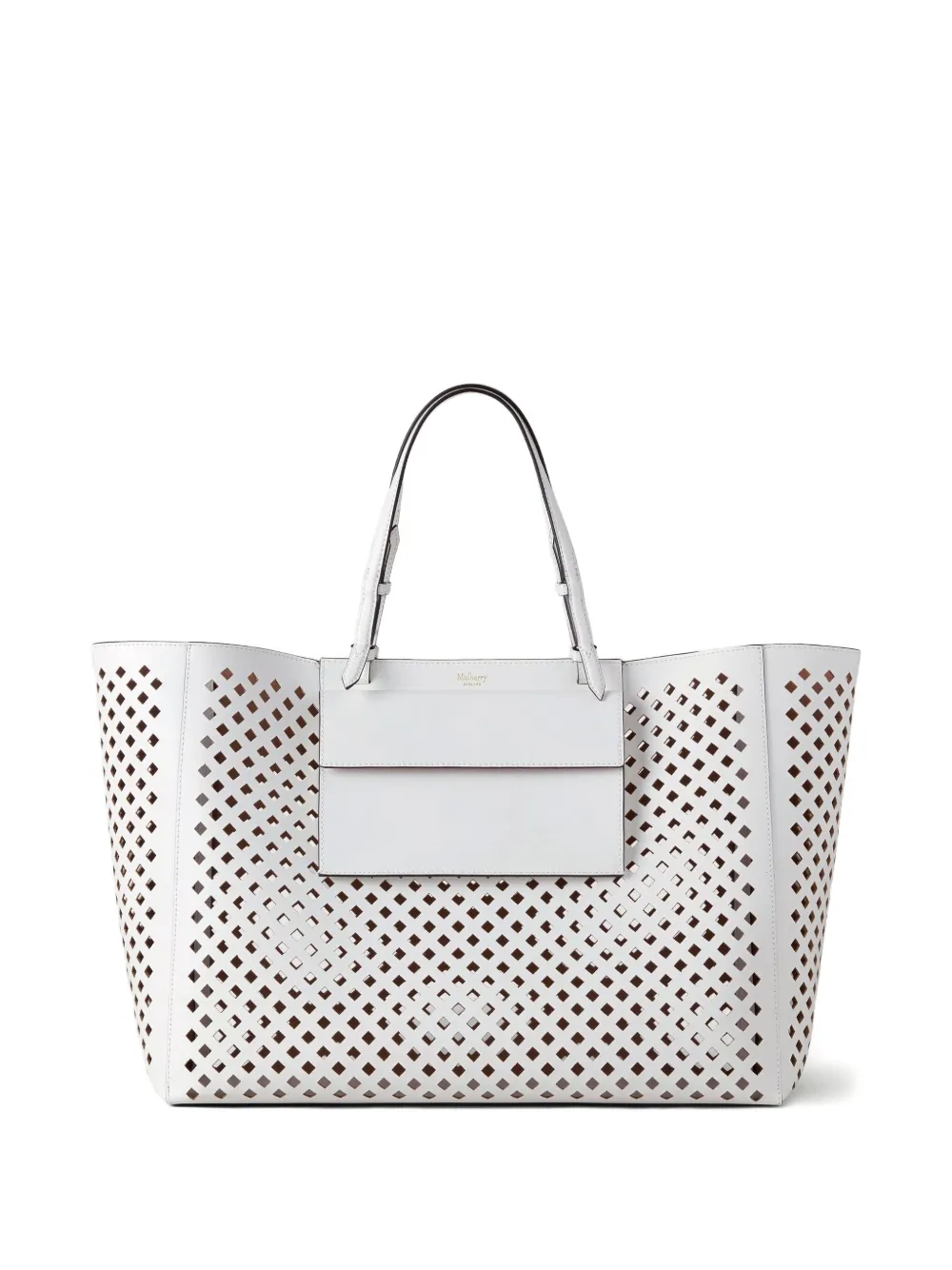 Mulberry perforated leather tote bag | White | Image 1