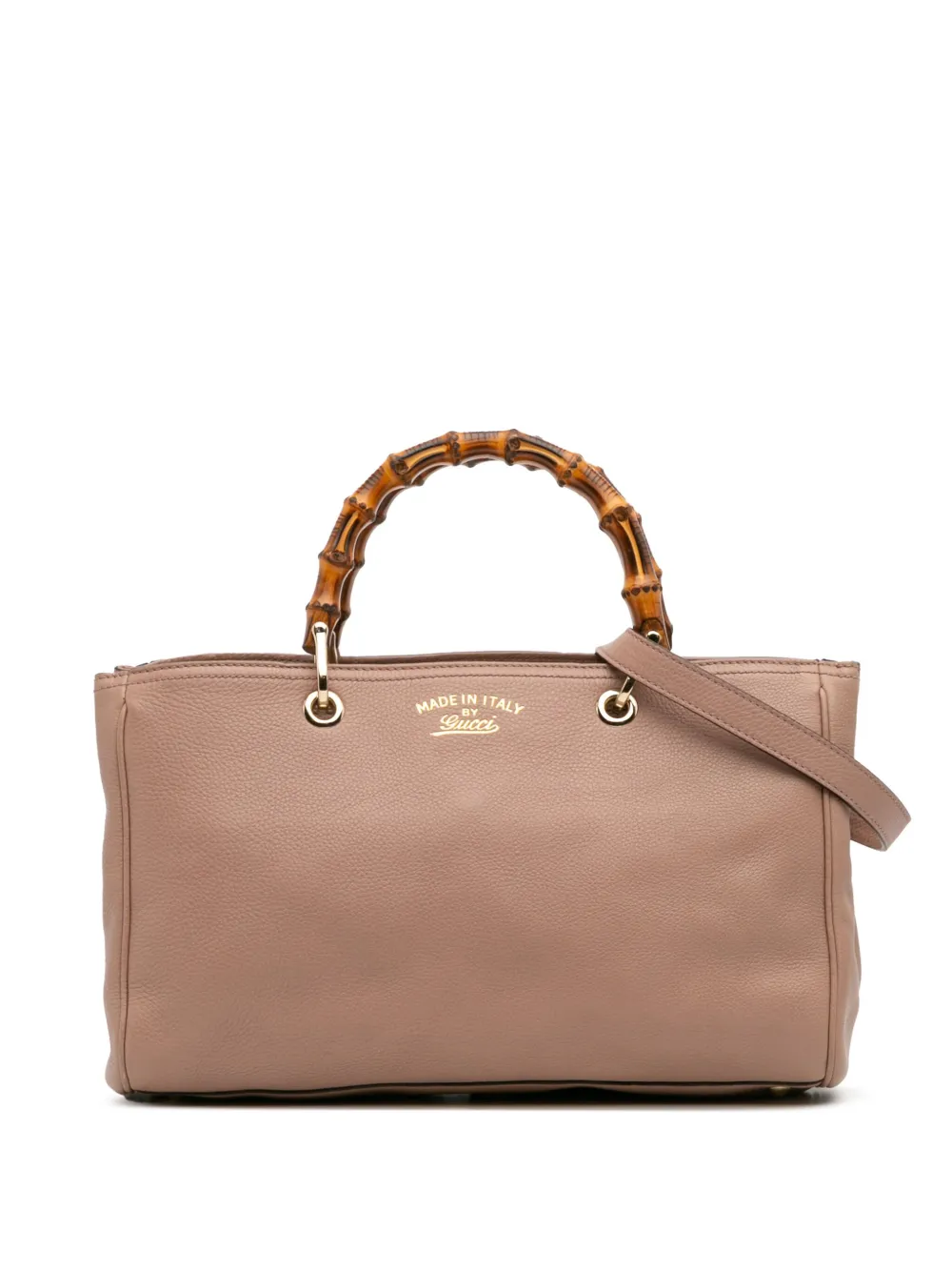 Gucci Pre-Owned 2016-2025 ミディアム カーフスキン バンブー ショッパー サッチェルバッグ - ブラウン Gucci Pre-Owned 2016-2025 ミディアム カーフスキン バンブー ショッパー サッチェルバッグ - ブラウン
