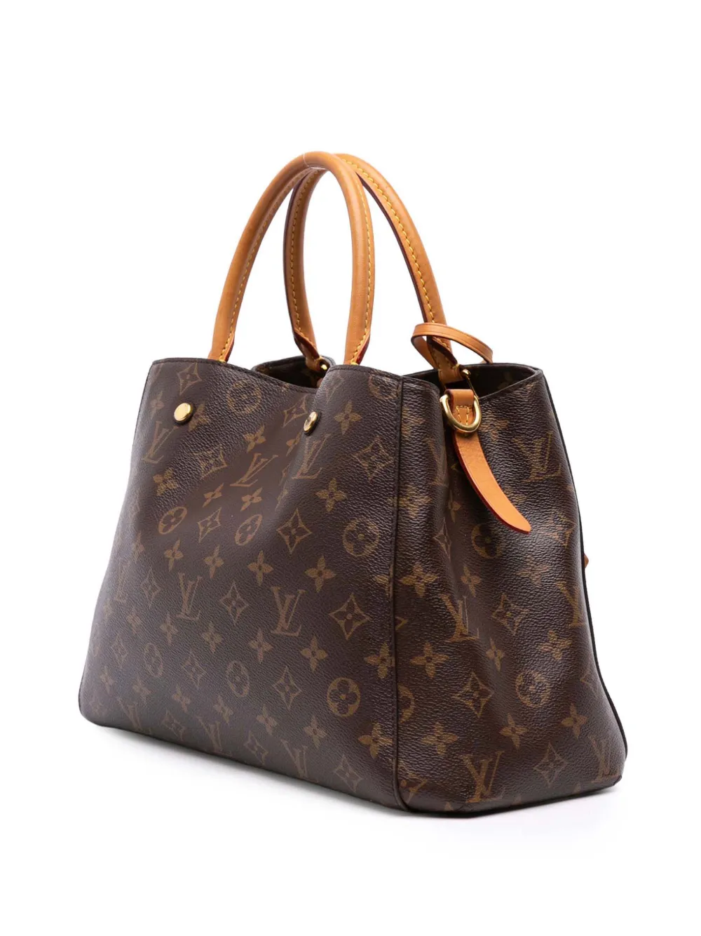 Pre-owned Louis Vuitton 2018 Monogram Montaigne Mm Satchel In Brown