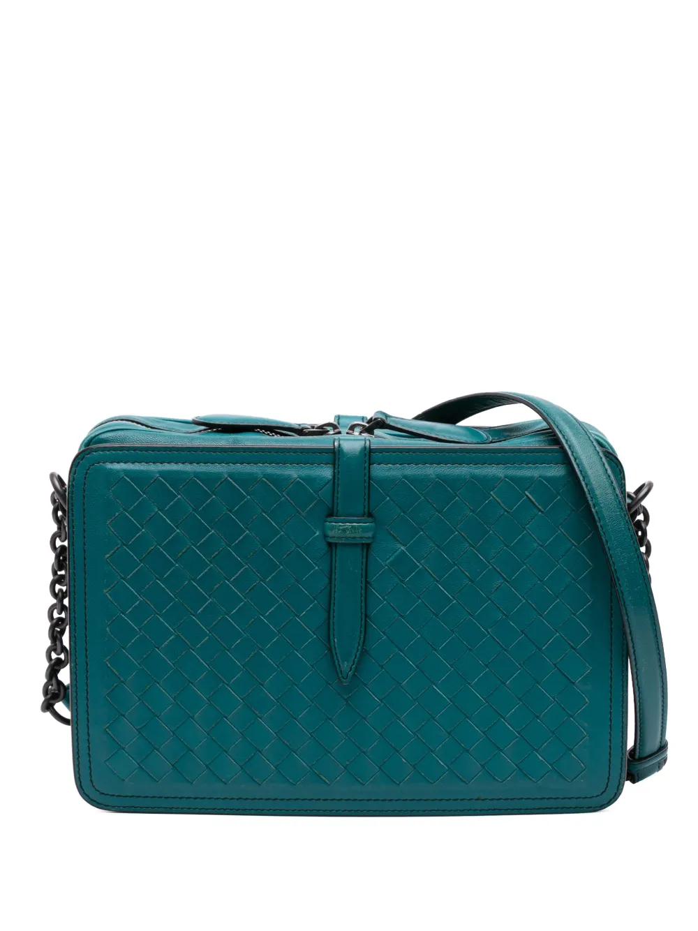 Bottega Veneta Pre-Owned 2012-2025 Nappa Intrecciato Belt Flap Camera Bag shoulder bag | Blue | Image 1