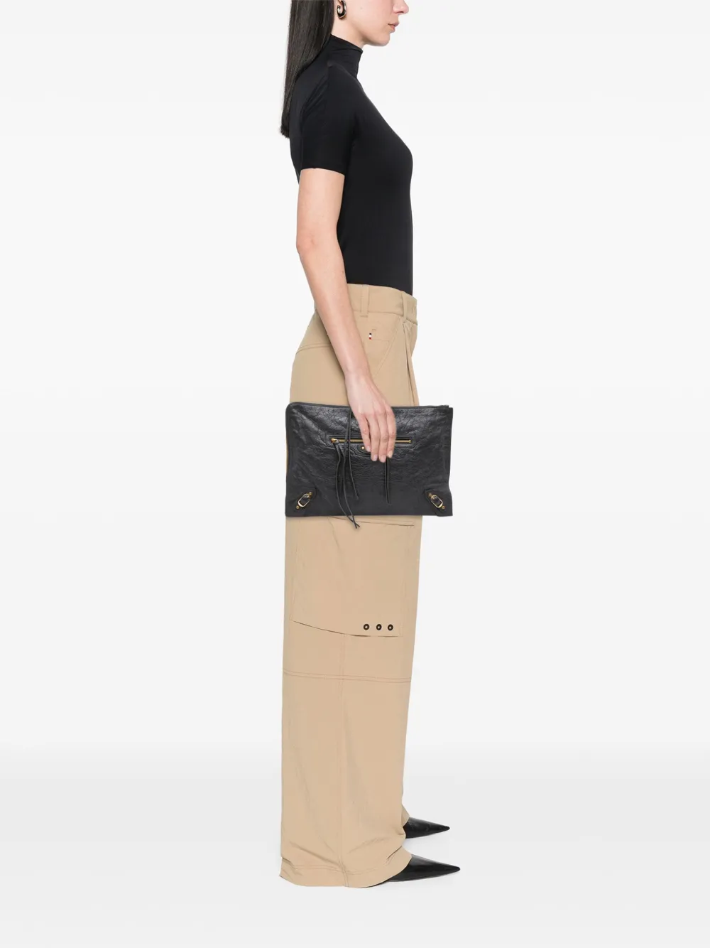 Balenciaga Pre-Owned شنطة كلاتش 'موتوكروس كلاسيك' جلد مسطحة بسحاب بالكامل 2017 | كلاسيكيات | Image 2