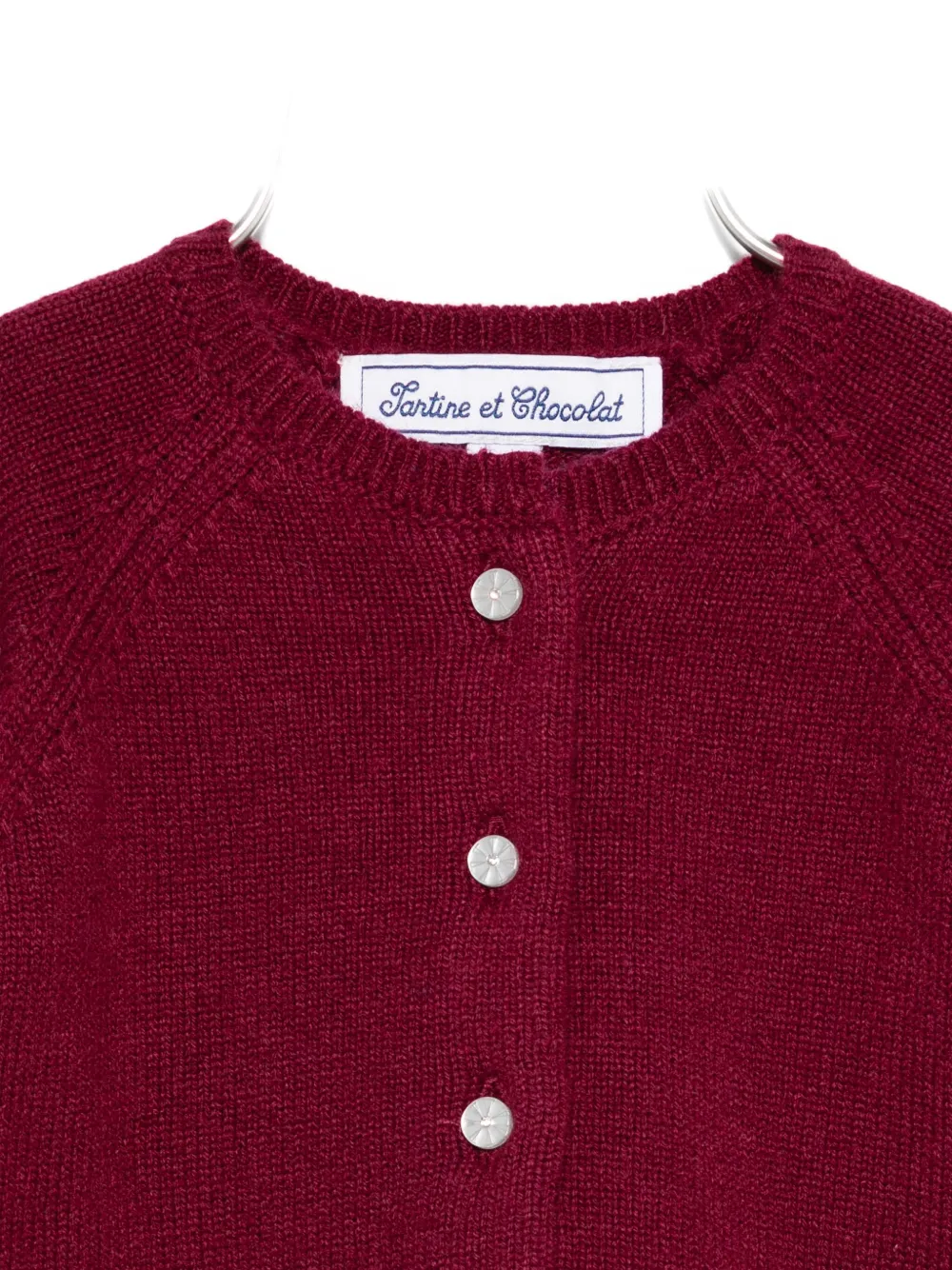 Tartine Et Chocolat Embroidered Raglan-sleeve Cardigan In Red