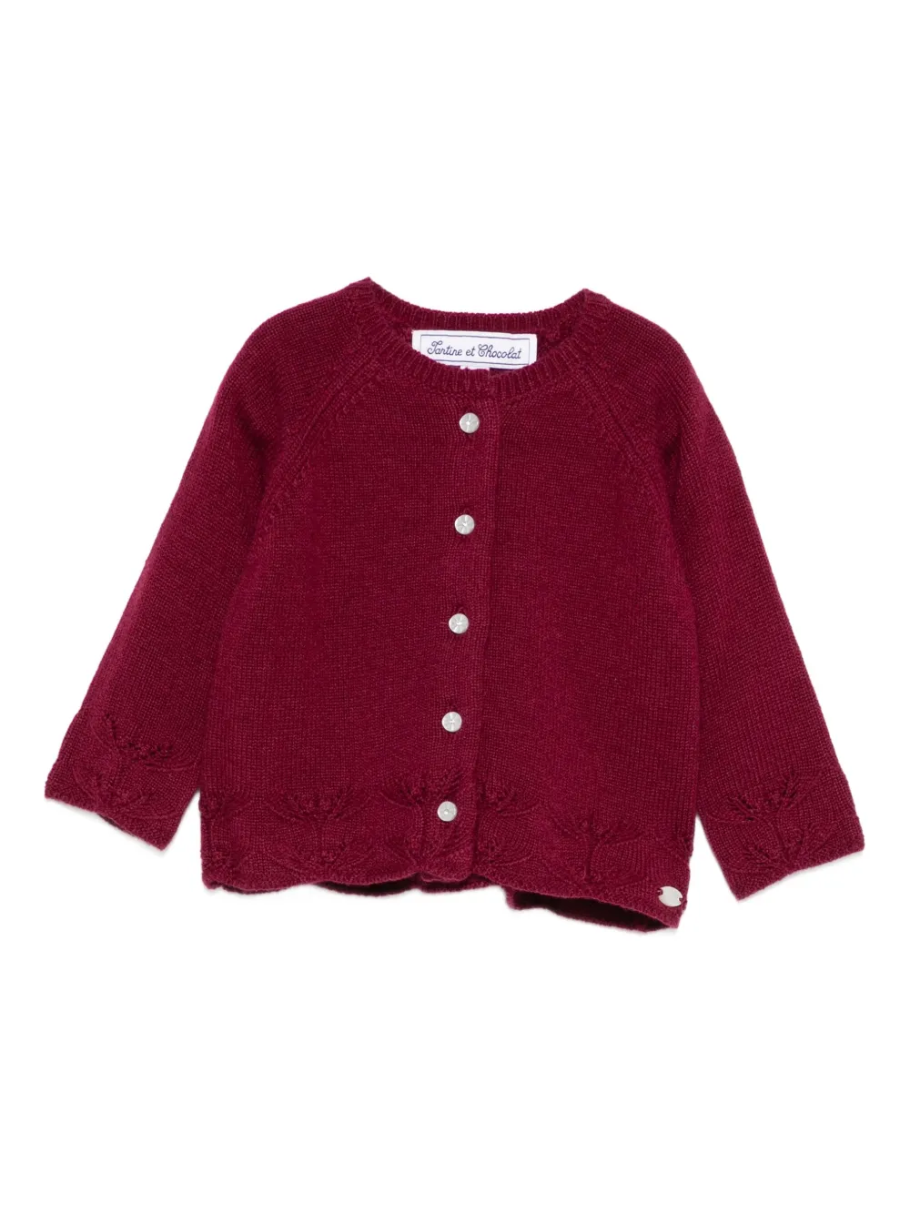 Tartine Et Chocolat embroidered raglan-sleeve cardigan | Red | Image 1