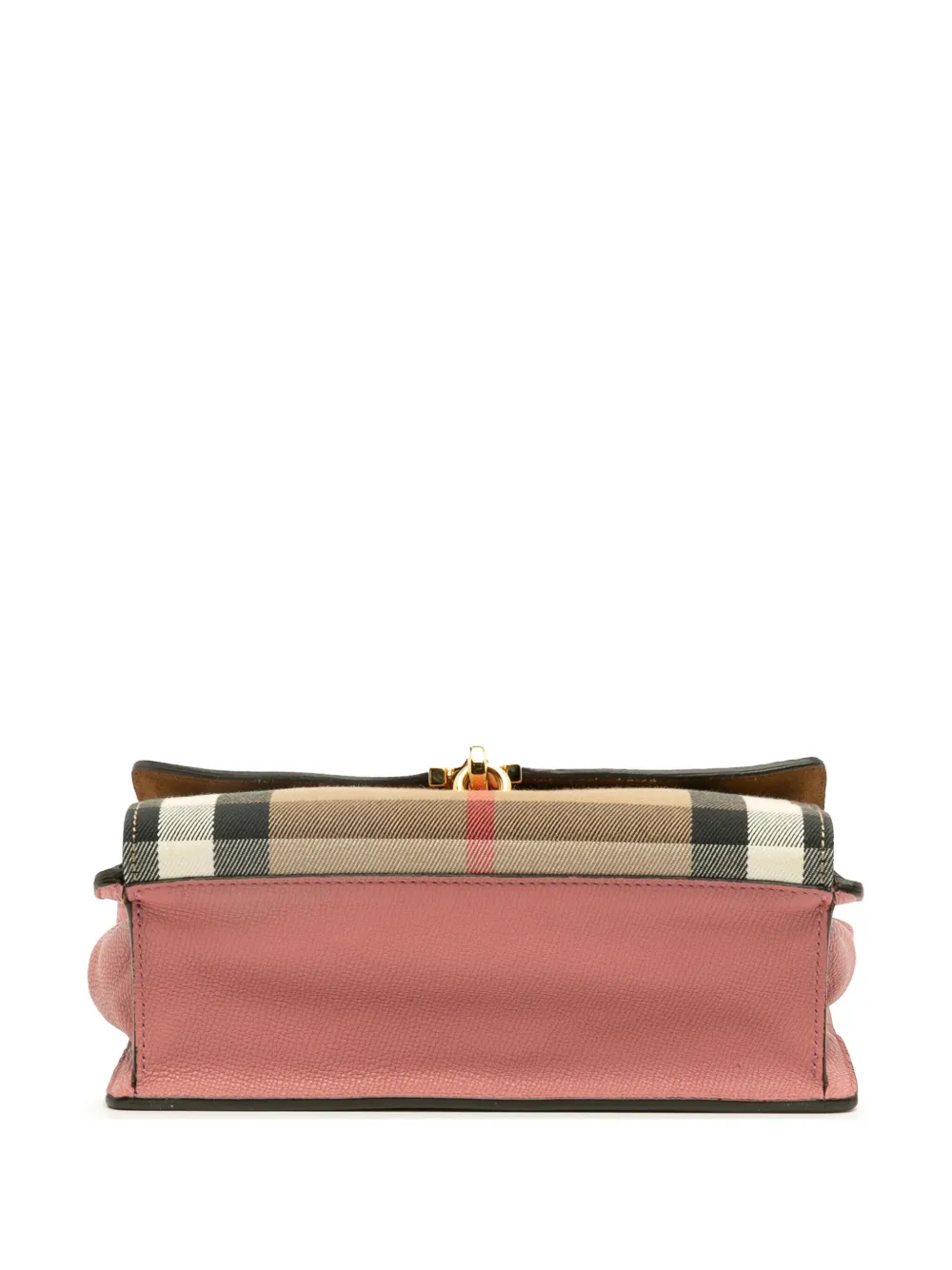 Pre-owned Burberry 2000-2017 Small Leather And House Check Canvas Derby Macken Crossbody Bag In Brown