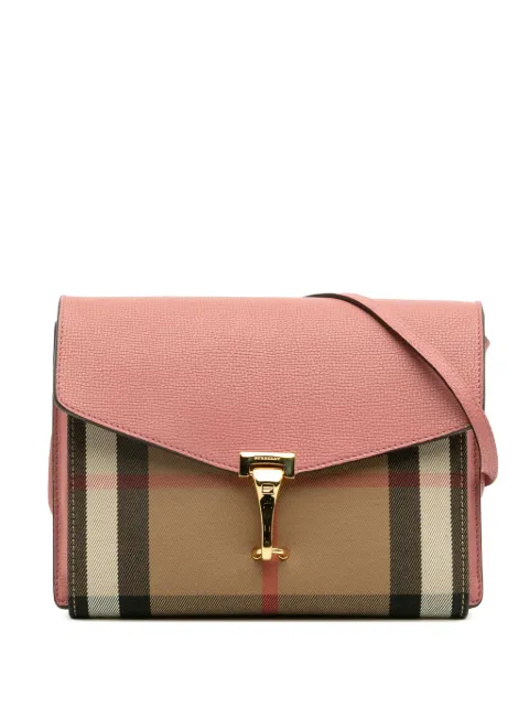 Burberry Pre-Owned 2000-2017 Small Leather and House Check Canvas Derby Macken crossbody bag