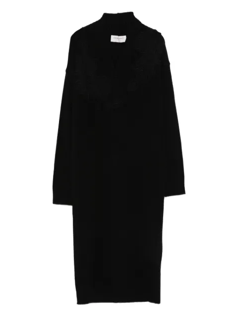 ERMANNO FIRENZE  vestido con bordado floral y cuello en V
