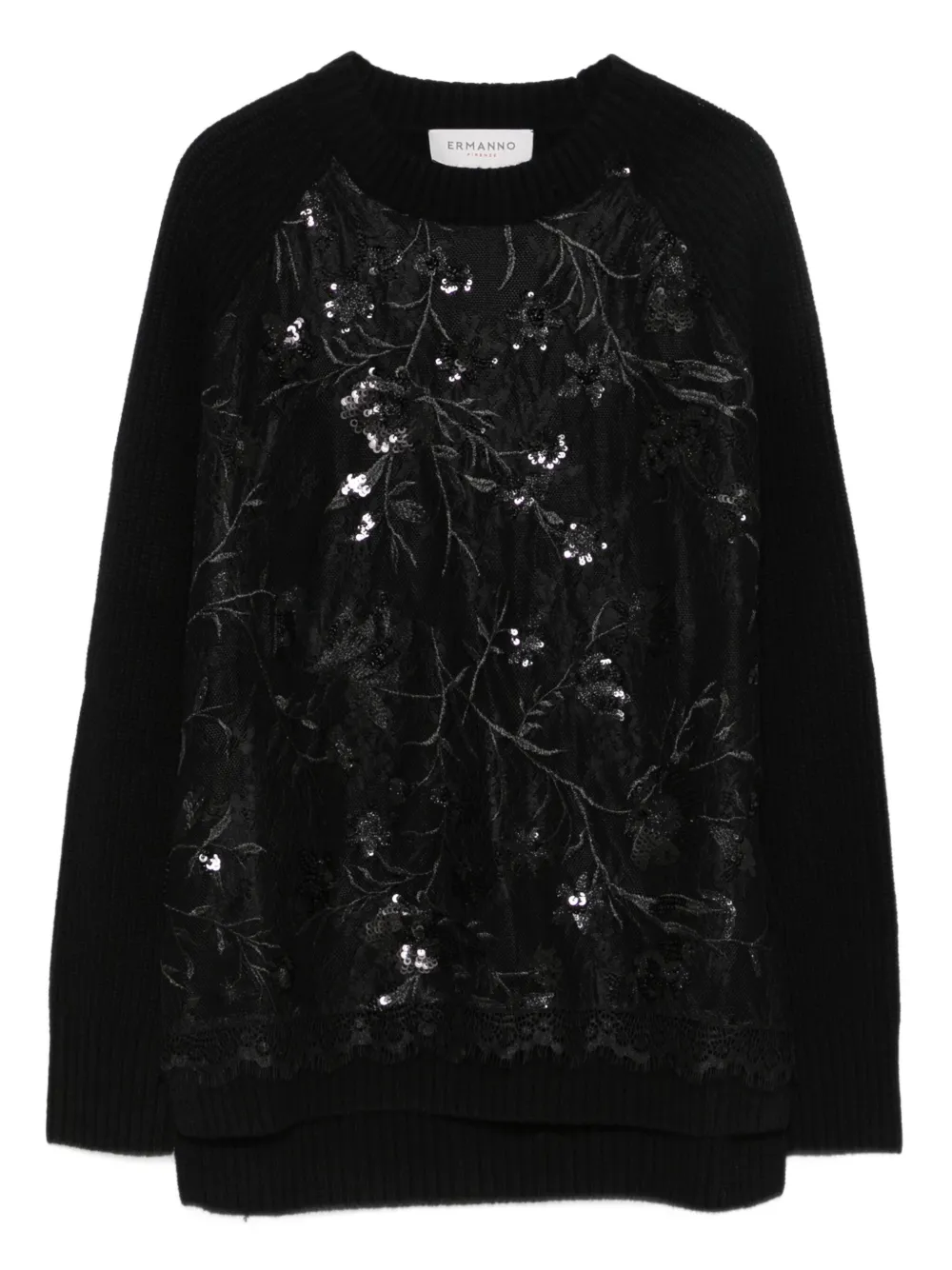 Ermanno Firenze Sequin-embellished Sweater In Black