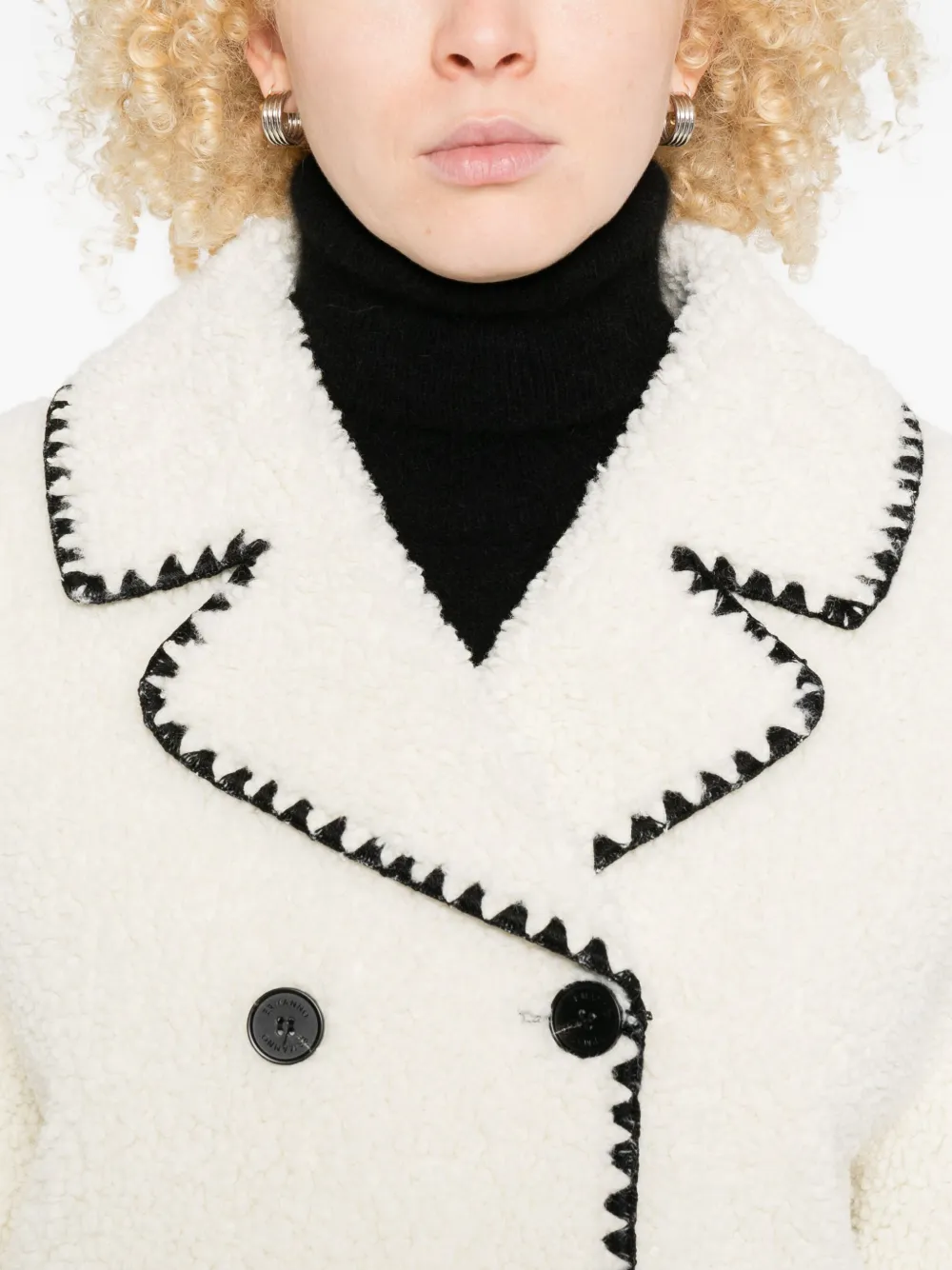 Ermanno Firenze Double-breasted Coat In Neutral