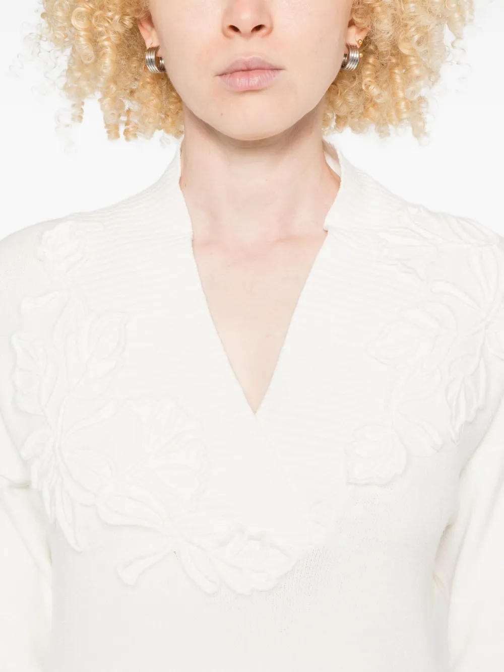 Ermanno Firenze Embroidered-appliqué Dress In White