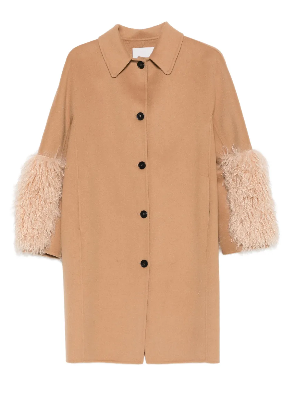 ERMANNO FIRENZE  fur-trimmed coat | Neutrals | Image 1