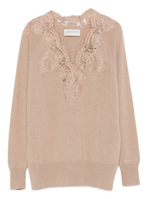ERMANNO FIRENZE  lace-trim jumper