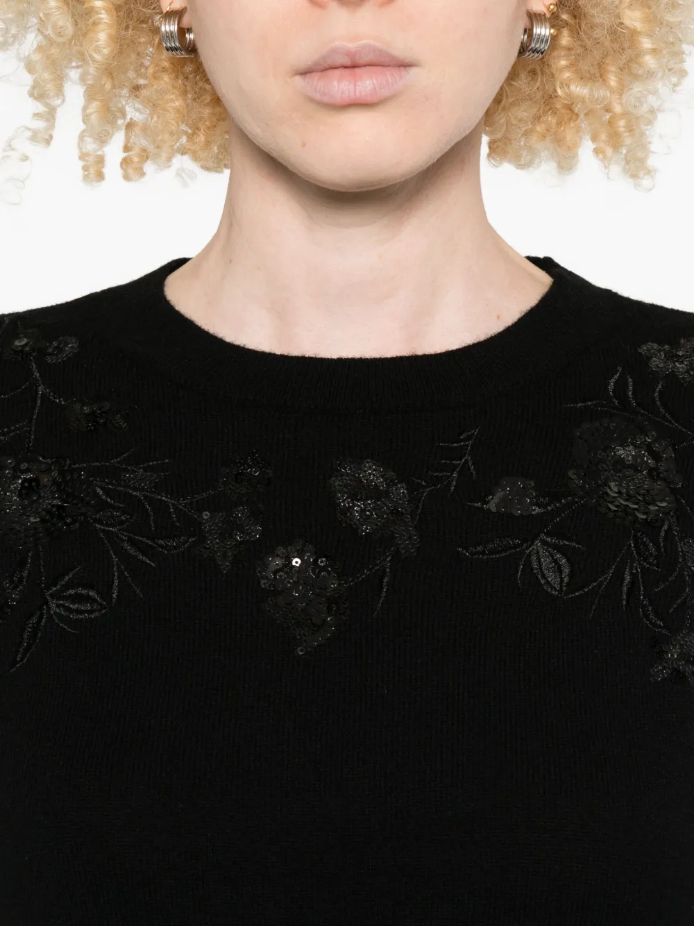 ERMANNO FIRENZE Jurk verfraaid met pailletten Zwart