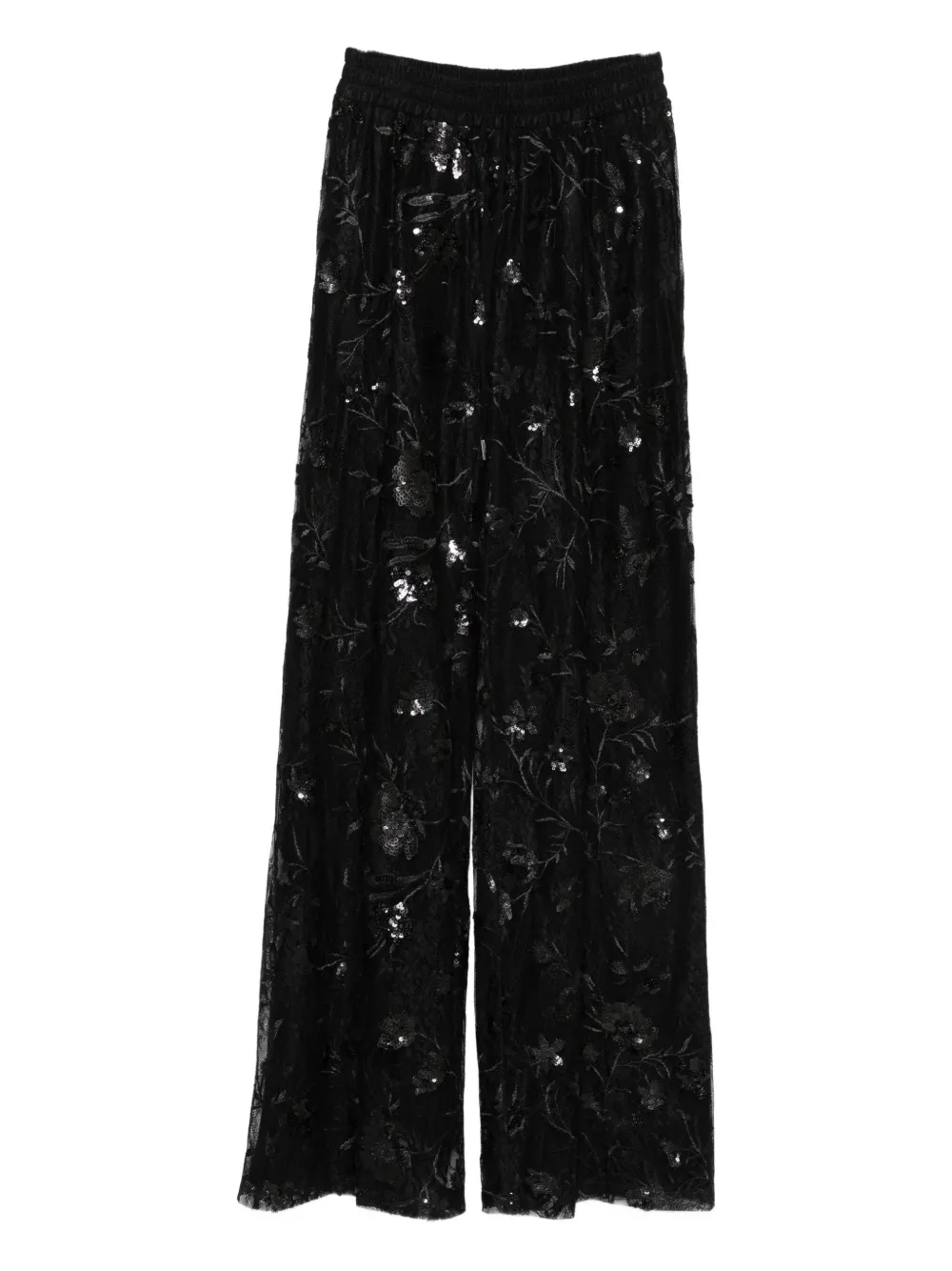 Ermanno Firenze Sequin-embellished Trousers In Black