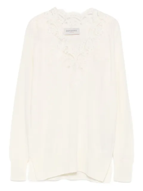 ERMANNO FIRENZE  lace-trim jumper