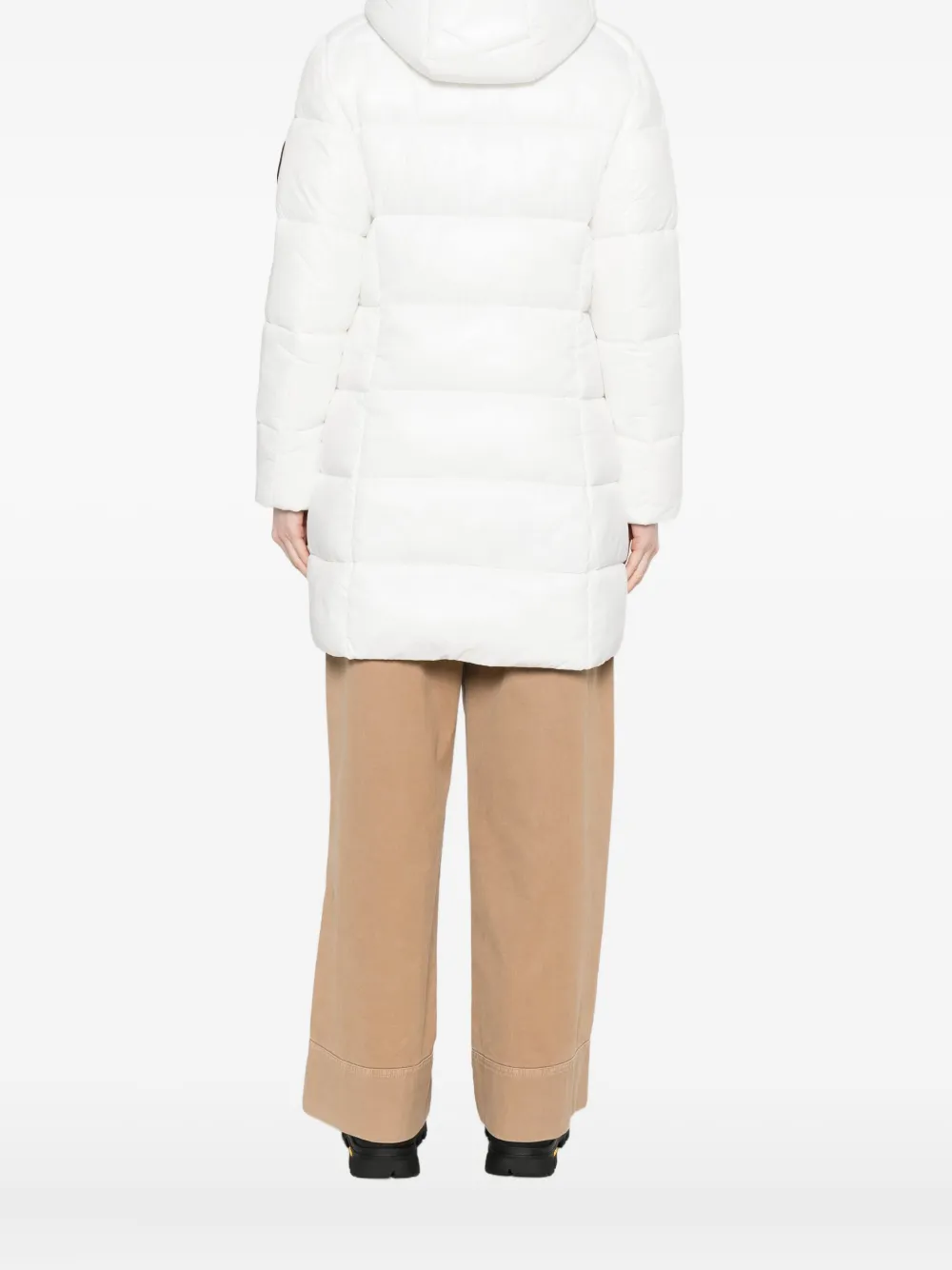 Save The Duck Hooded Quilted Coat In White