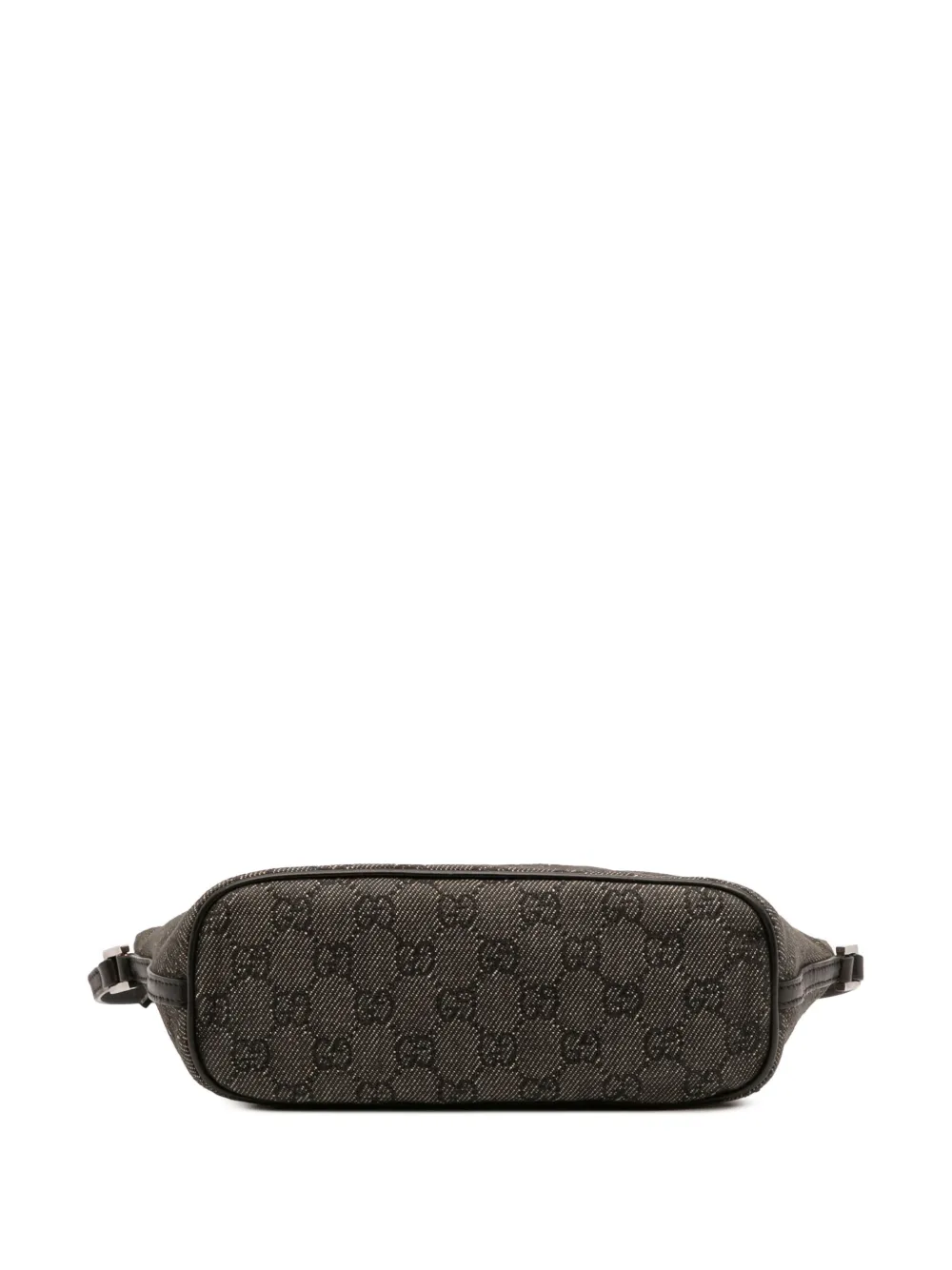 Pre-owned Gucci 2000-2015 Gg Denim Boat Shoulder Bag In Gray