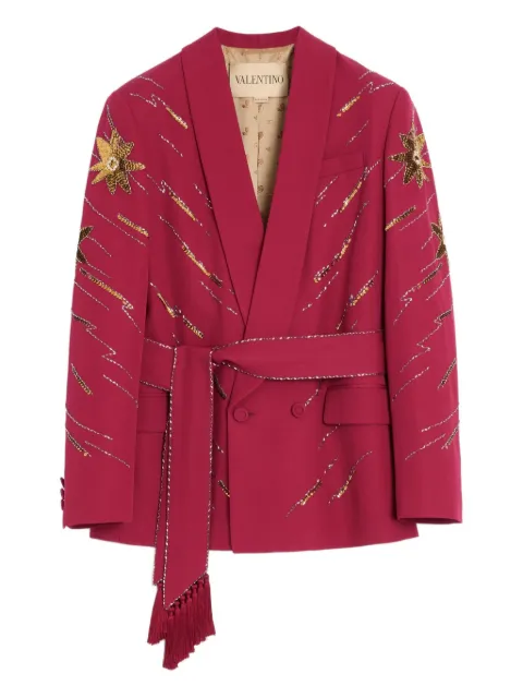 Valentino Garavani embroidered belted jacket