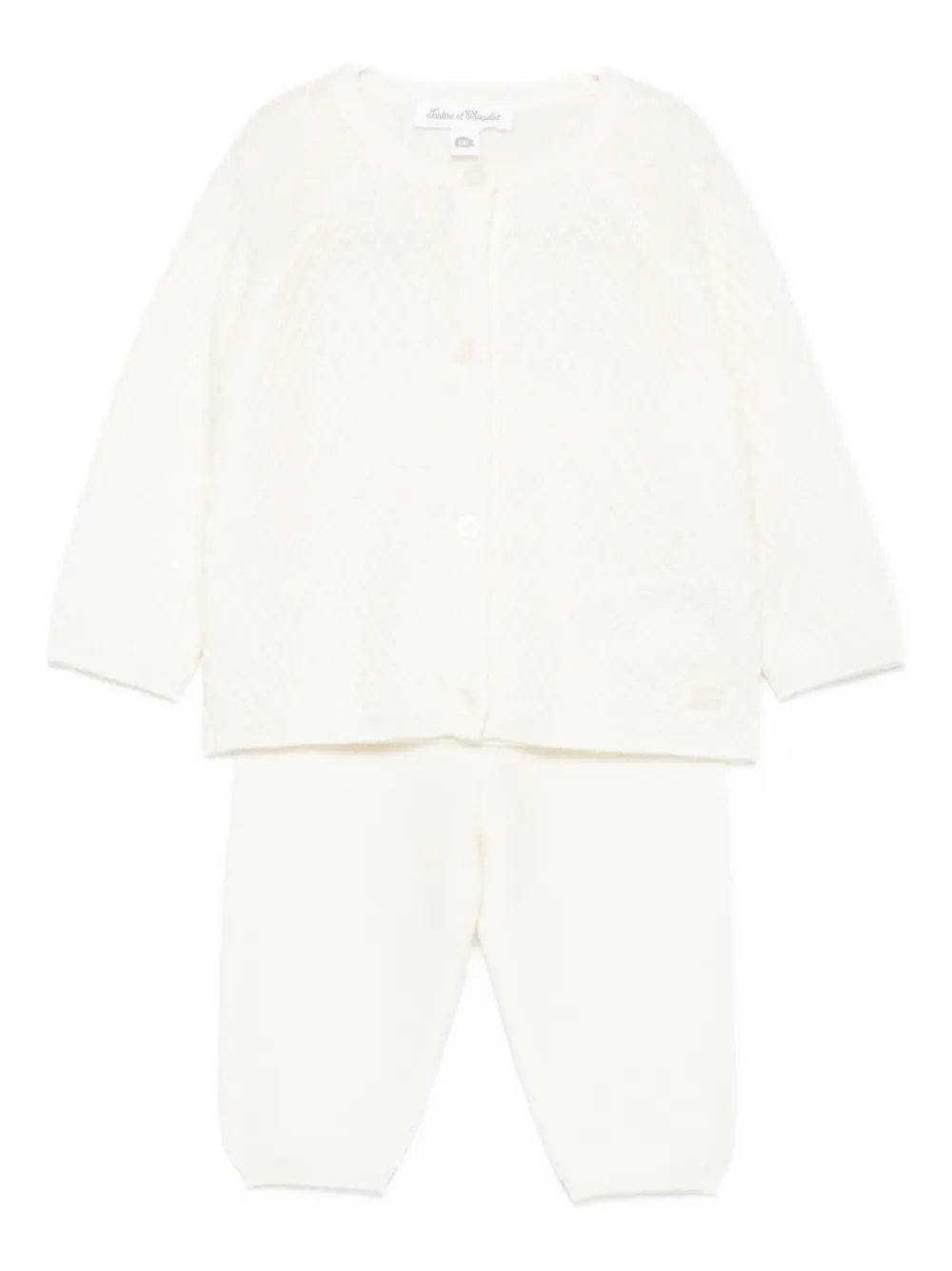 Tartine Et Chocolat Cashmere Two-piece Set In White