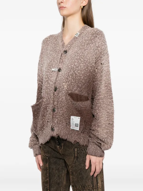 Maison MIHARA YASUHIRO Distressed Cardigan | Brown | FARFETCH CA