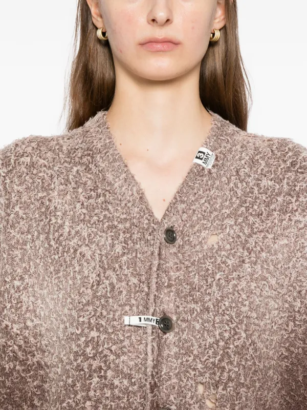 Maison MIHARA YASUHIRO Distressed Cardigan | Brown | FARFETCH CA