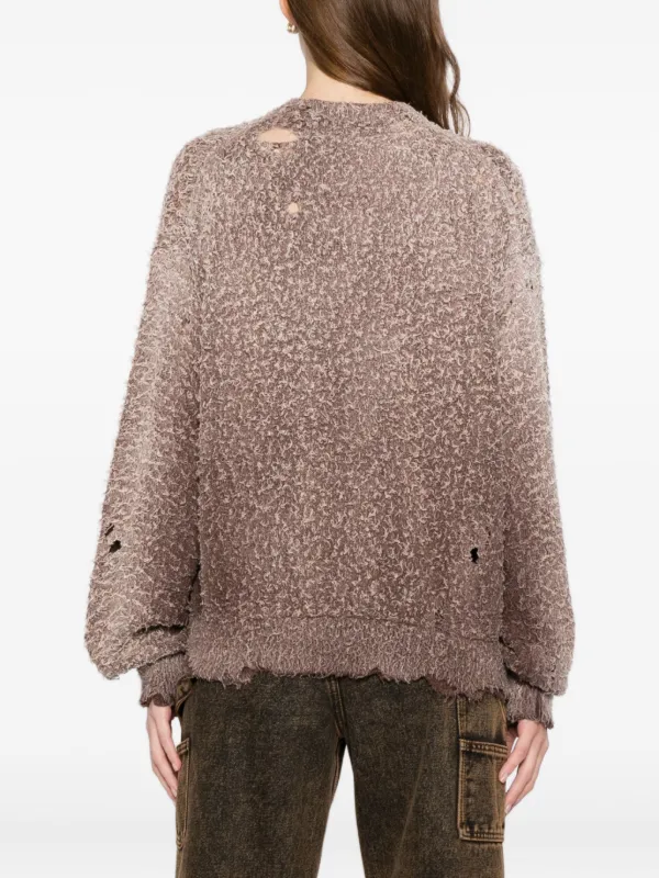 Maison MIHARA YASUHIRO Distressed Cardigan | Brown | FARFETCH CA